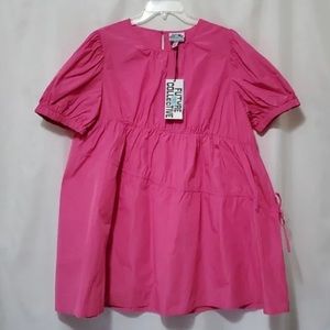 Women's Future Collective Gabriella Puff Short Sleeve Drawcord Mini Dress (1X)